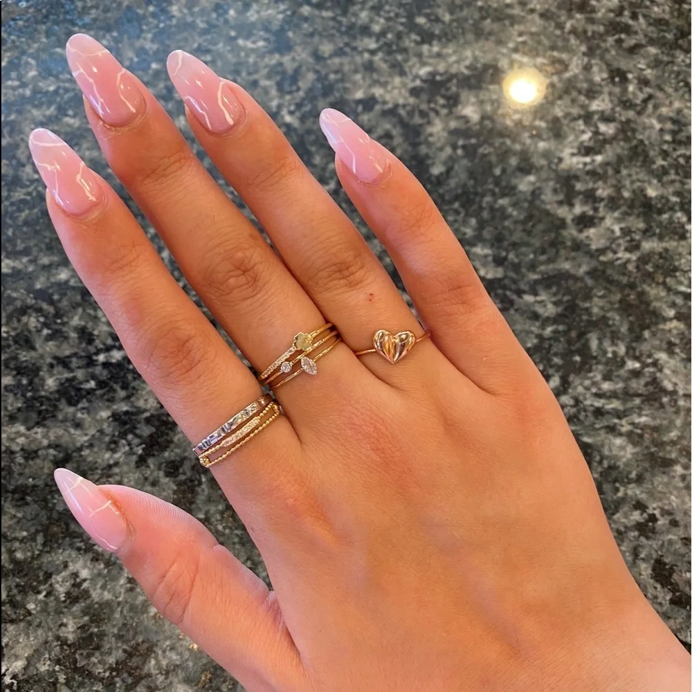 14k Rose Gold Heart Promise Ring 3 4 5 6 7 8 9